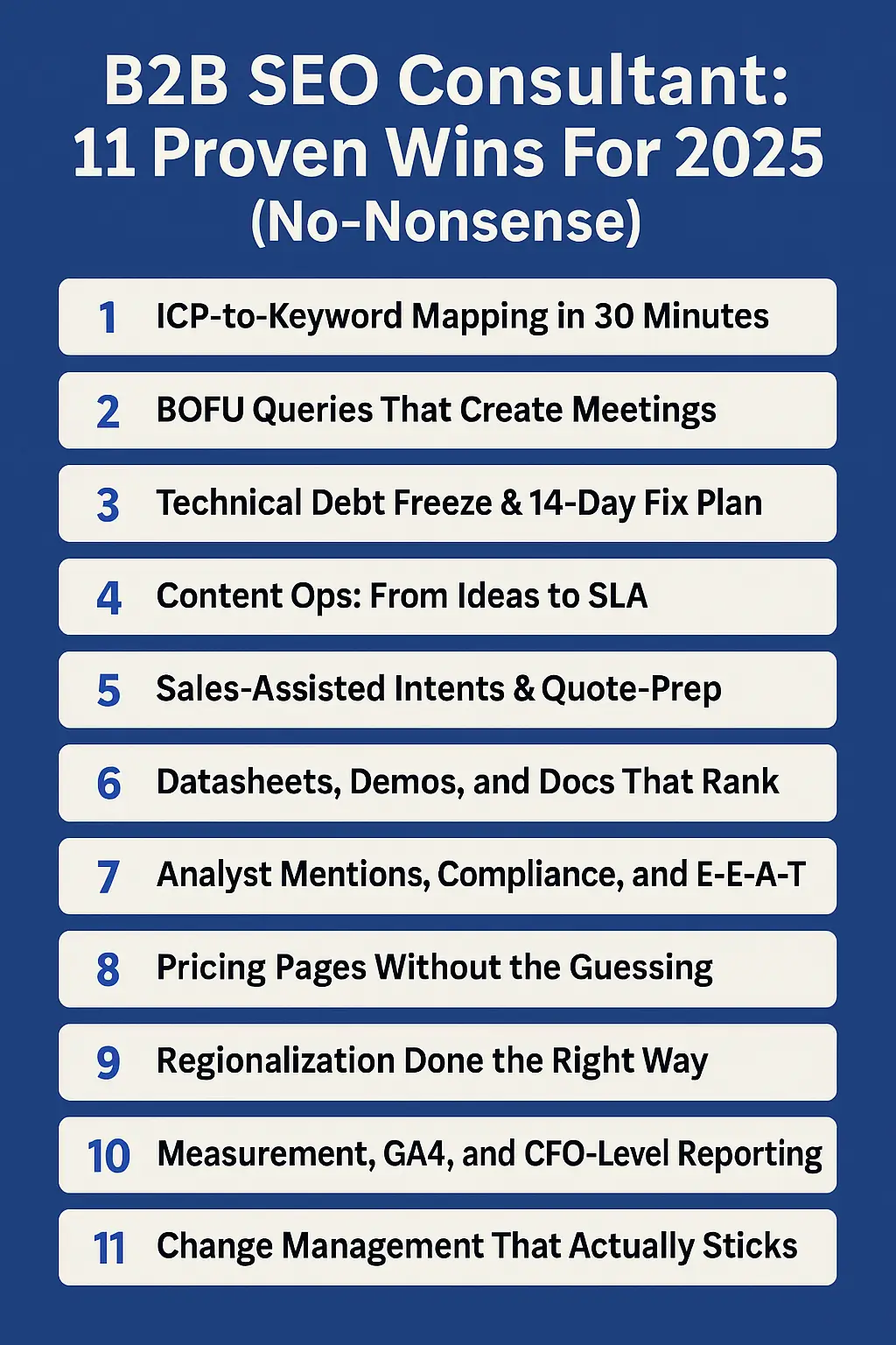 B2B SEO Consultant: 11 Proven Wins For 2025 (No-Nonsense) 4 B2B SEO Consultant